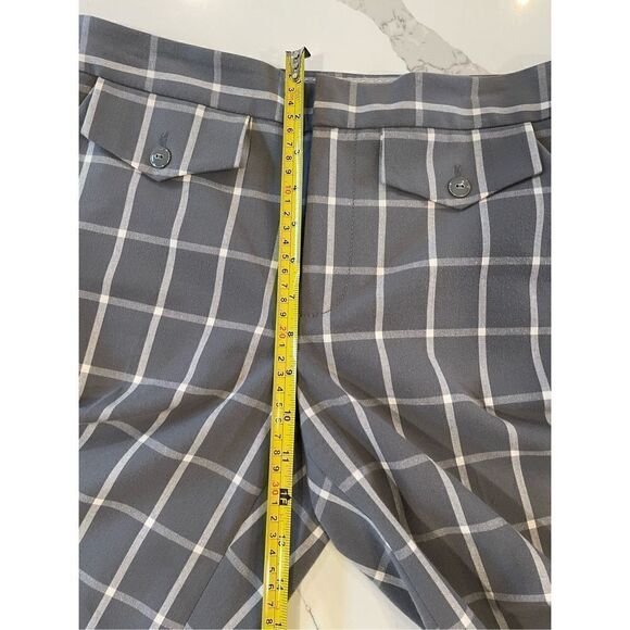 Cartonnier Anthropologie Gray Gridlock Checkered Crop Pants Sz 6 - Picture 4 of 9